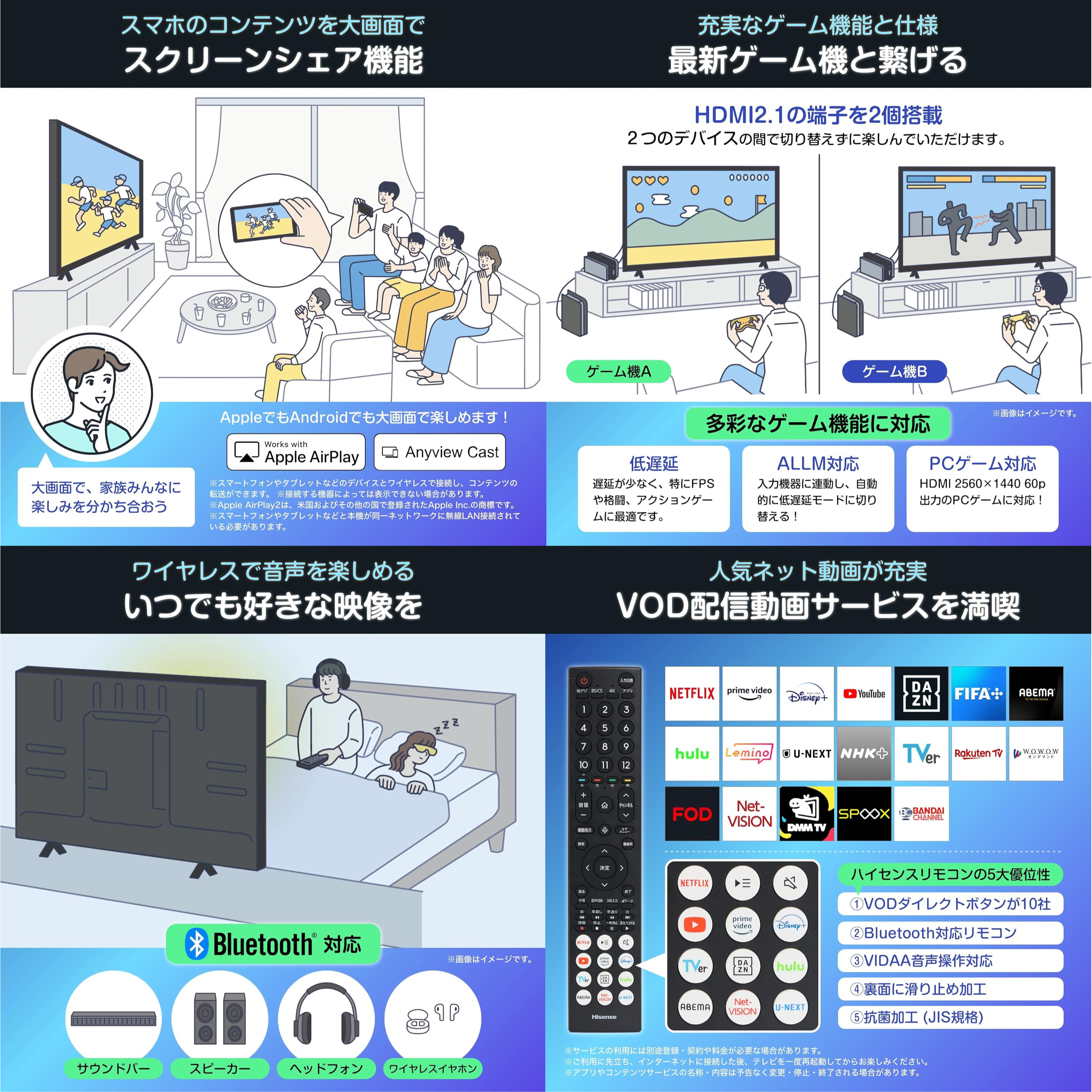 50V型4K液晶ﾃﾚﾋﾞ E6Nｼﾘｰｽﾞ【同梱不可/取寄商品