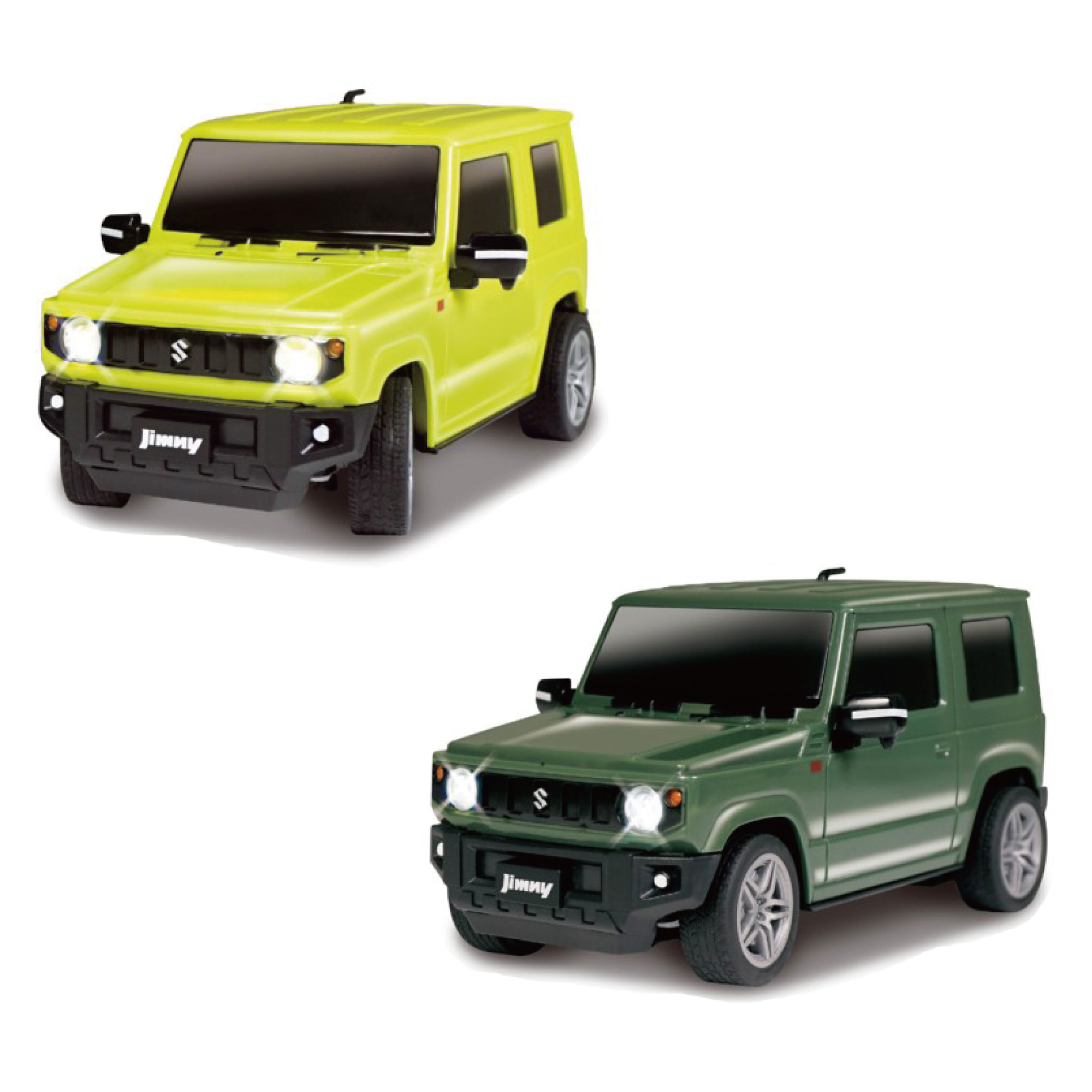 RC SUZUKI Jimny グリーン＆イエロー RC SUZUKI JIMNY ｼﾞｬﾝｸﾞﾙｸﾞﾘｰﾝ/ｷﾈﾃｨｯｸｲｴﾛｰ2個ｾｯﾄ 【別送料1000円
