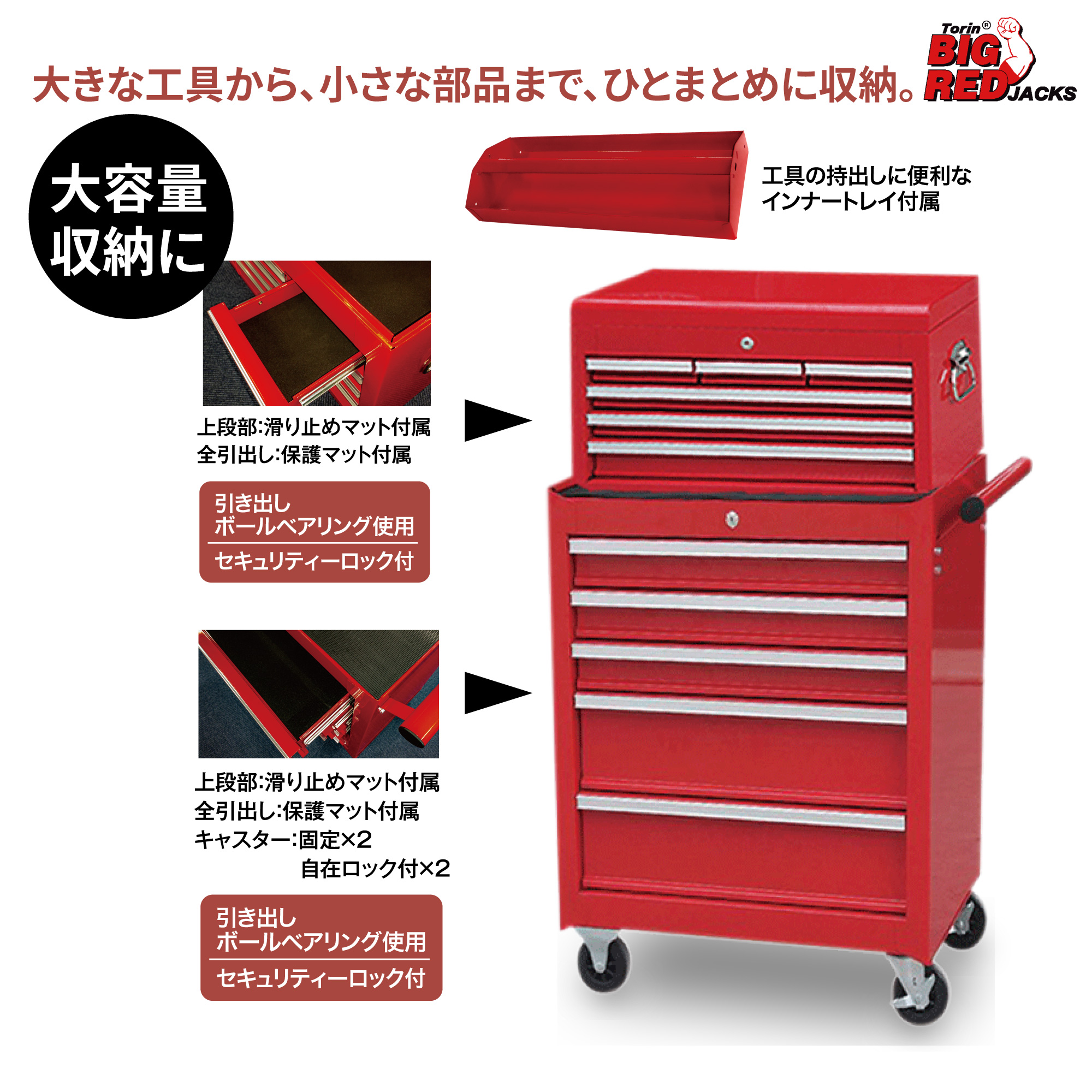 BIGRED ﾁｪｽﾄ&ﾛｰﾗｰｷｬﾋﾞﾈｯﾄ(ﾊﾟｰﾂﾄﾚｲ付き)【同梱不可
